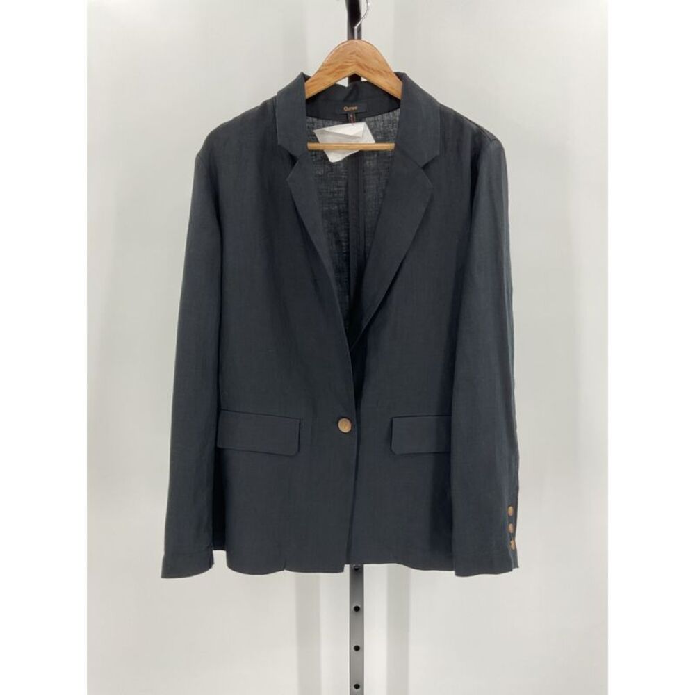 Quince Black Single-Button Blazer